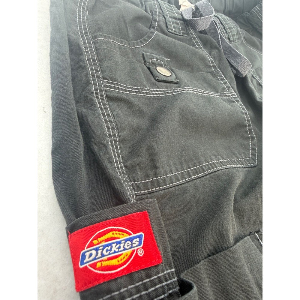 Dickies Cargo Work Pants Petite XS Black Utility Elastic Waist Straight Leg - Picture 2 of 9